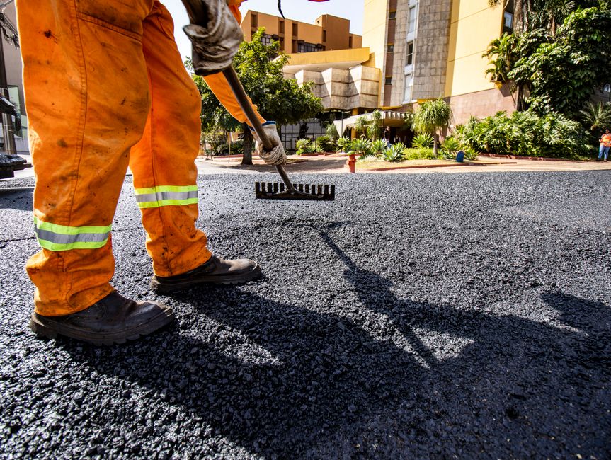 Obras de rehabilitación de firme en una autovía española